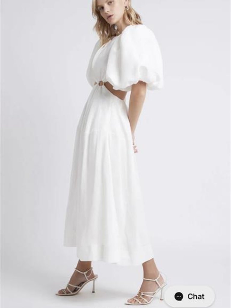 Aje Vanades Cut Out Ring Midi Dress In White